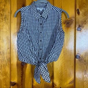 GUESS Gingham Checkered Sleeveless Top